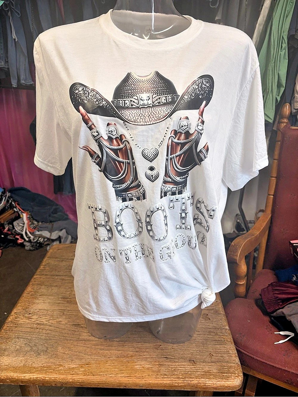 Cowboy Graphic Tee White Size XL Like New